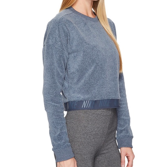 Nike Crew Neck Zipper Cropped Training Top Sweater - Picture 4 of 4